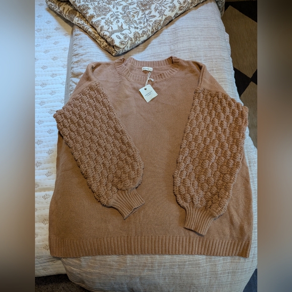 And The Why Sweaters - And the why pink bubble sleeve sweater size 1x